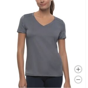 NWT TurboDry Women's Performance V-Neck Tee Gray S‎